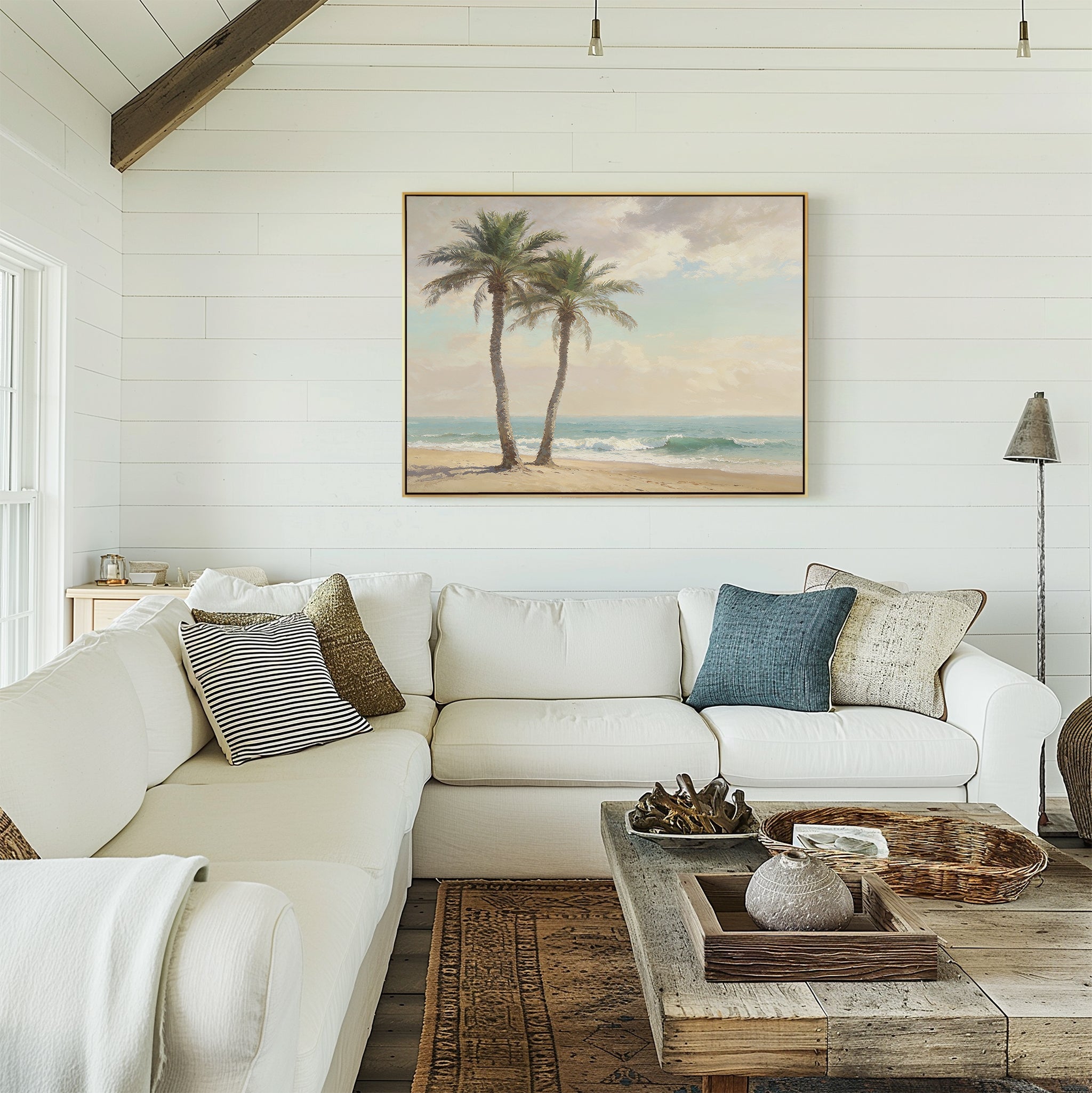 Whispers of the Tideline – multicolour vintage canvas wall art print by Aspire Prints