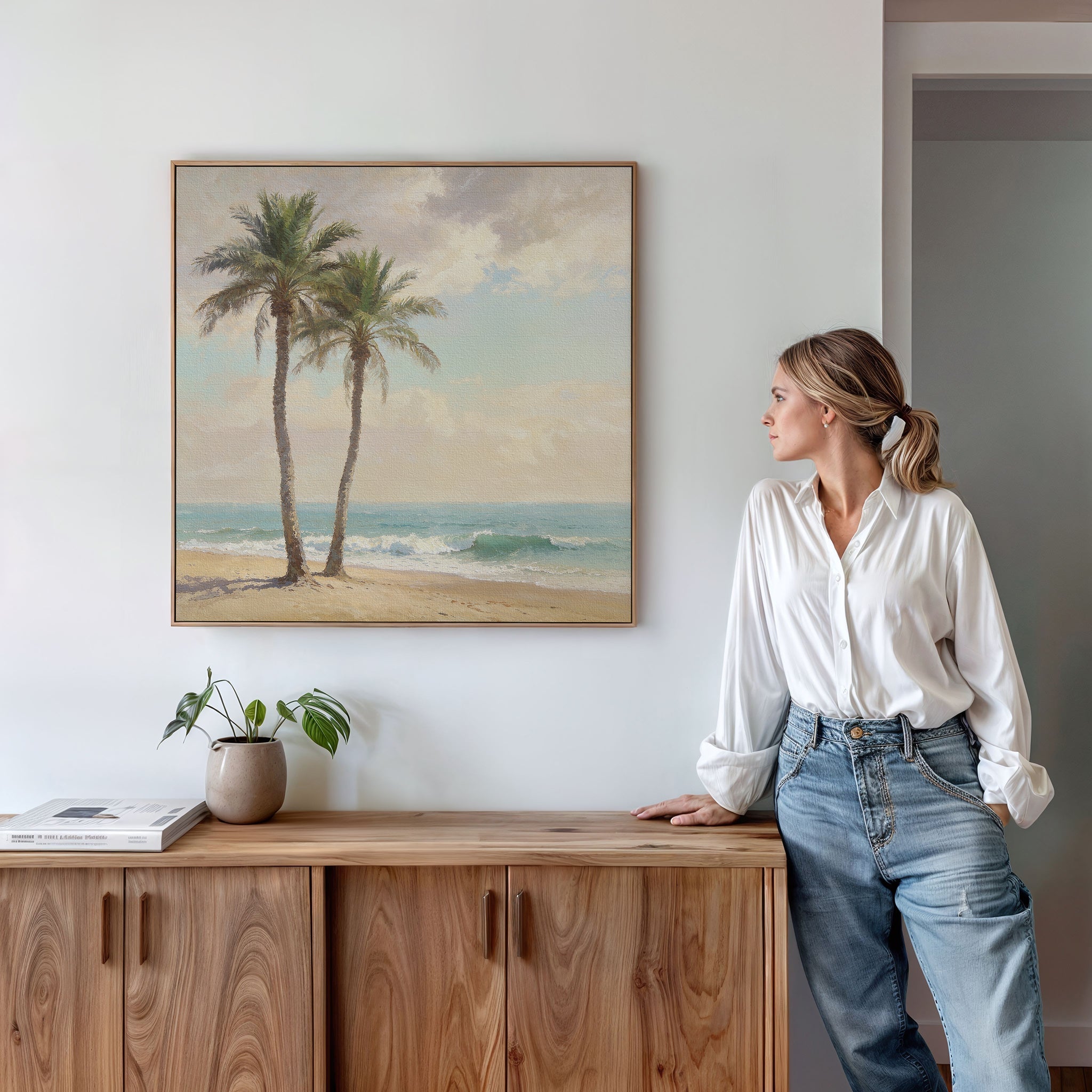 Whispers of the Tideline Canvas Print – multicolour vintage canvas wall art print by Aspire Prints