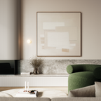 Whispers in Cream – beige and white abstract canvas wall art print by Aspire Prints