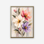 Pastel Bouquet Canvas Art - Vertical – Gold Floating Frame on white background