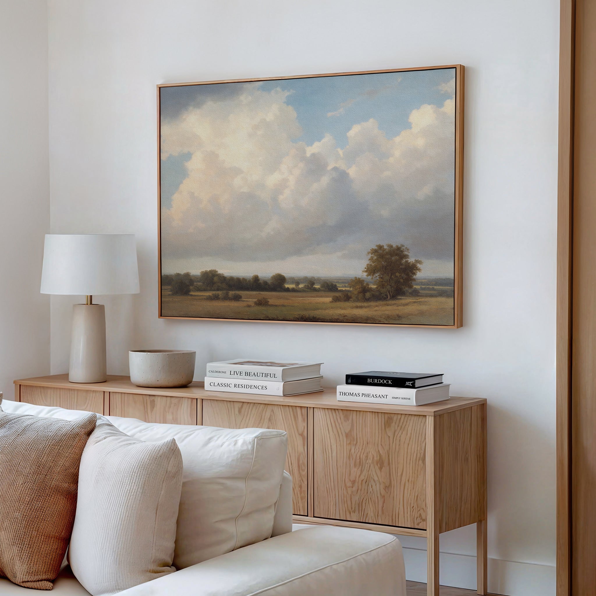 Where the Meadows Breathe Canvas Print – green cloud canvas wall art print by Aspire Prints