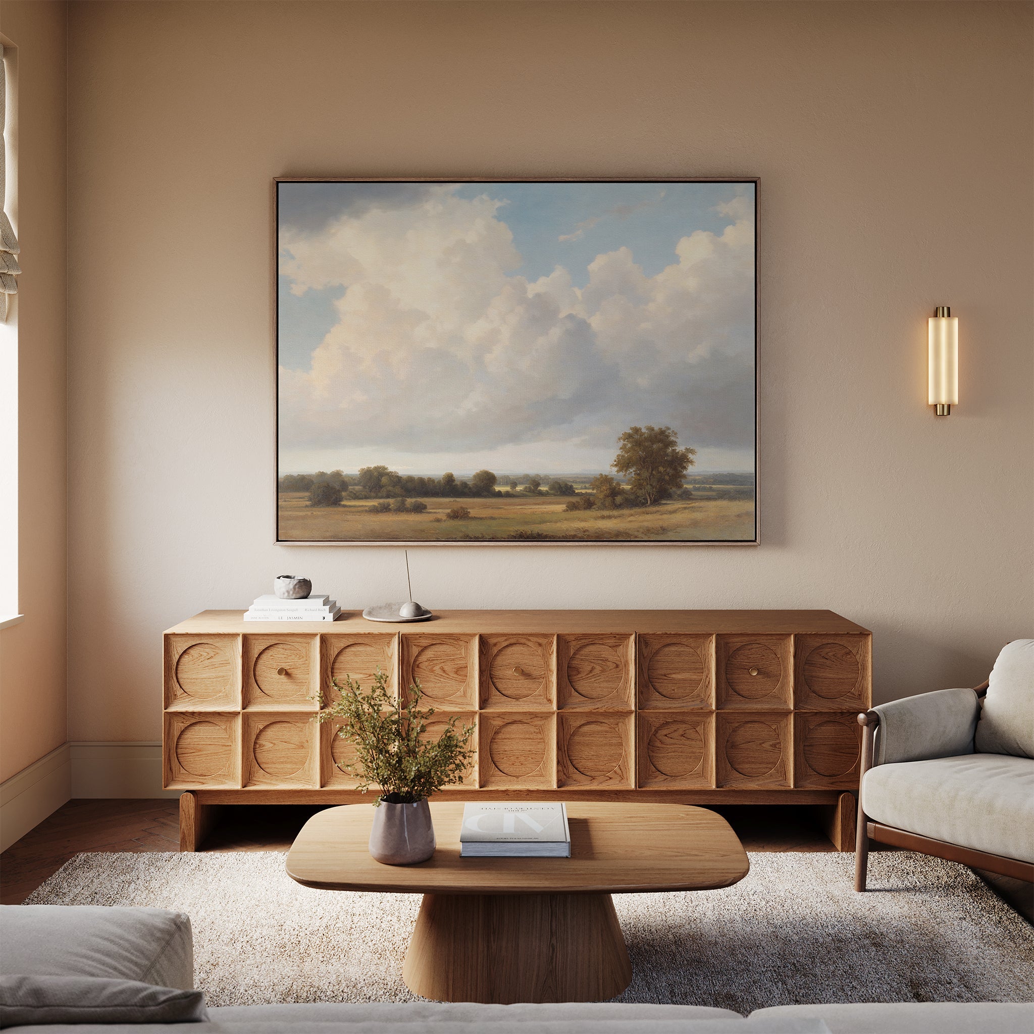 Where the Meadows Breathe Canvas Print – green cloud canvas wall art print by Aspire Prints