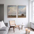 Fields of Golden Hush – Set of 2 Canvas Prints set of 2 – green cloud canvas wall art by Aspire Prints