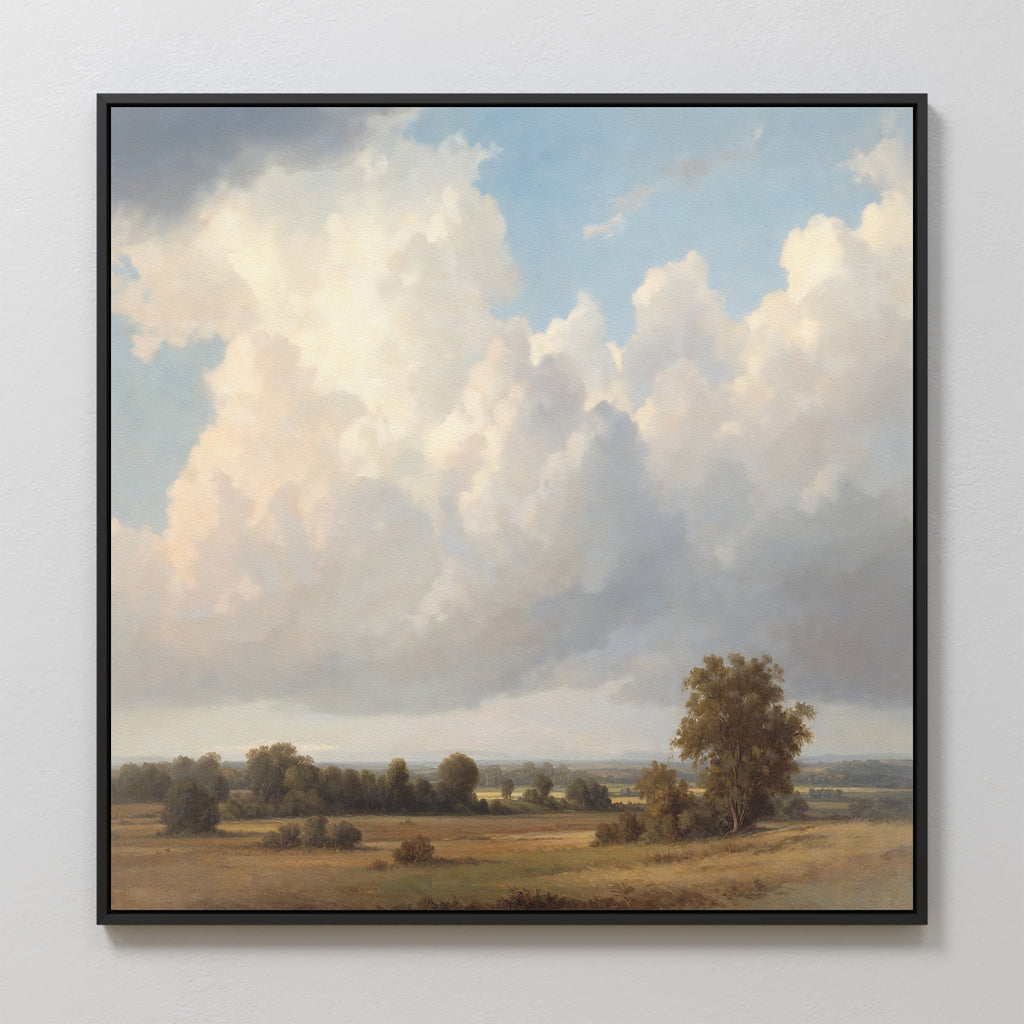 Where the Meadows Breathe – green cloud canvas wall art print by Aspire Prints