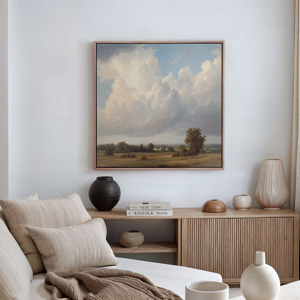 Where the Meadows Breathe – green cloud canvas wall art print by Aspire Prints