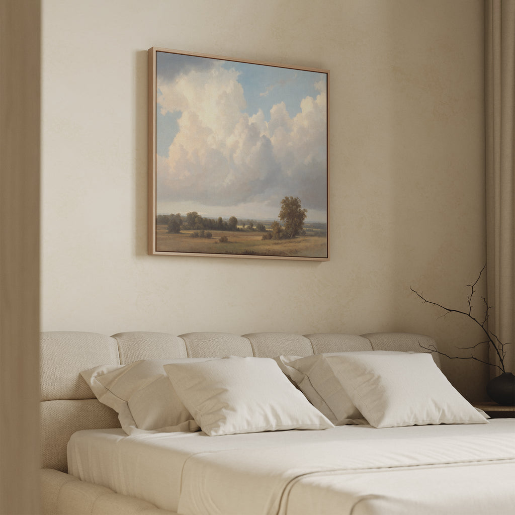 Where the Meadows Breathe – green cloud canvas wall art print by Aspire Prints