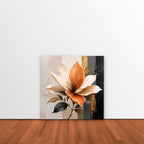 Peach Magnolia Canvas Art - Square – Stretched Canvas Only in room setting