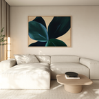 Midnight Tide – blue botanical canvas wall art print by Aspire Prints