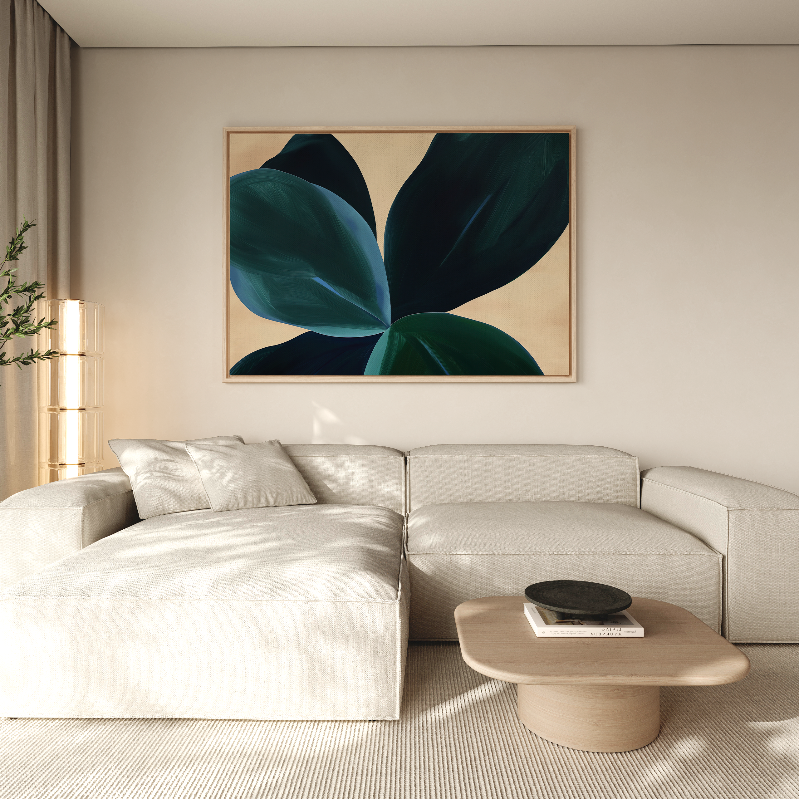 Midnight Tide – blue botanical canvas wall art print by Aspire Prints