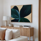 Midnight Tide – blue botanical canvas wall art print by Aspire Prints