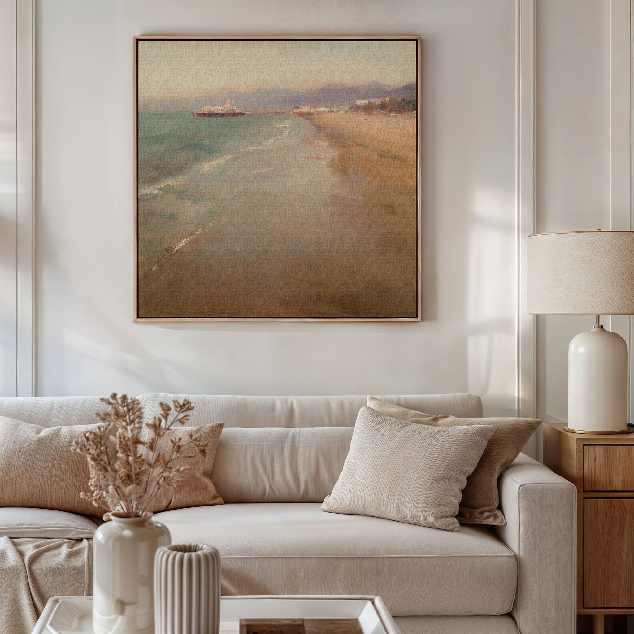 Whispers of the Tideline – blue vintage canvas wall art print by Aspire Prints