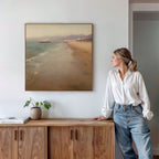 Whispers of the Tideline – blue vintage canvas wall art print by Aspire Prints