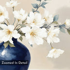 Whispering Petals in Midnight Bloom – blue botanical canvas wall art print by Aspire Prints