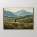 Where the Wild Hooves Roam – green figurative canvas wall art print by Aspire Prints