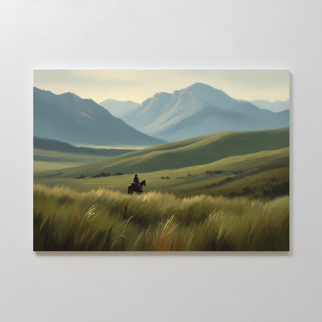 Where the Wild Hooves Roam – green figurative canvas wall art print by Aspire Prints