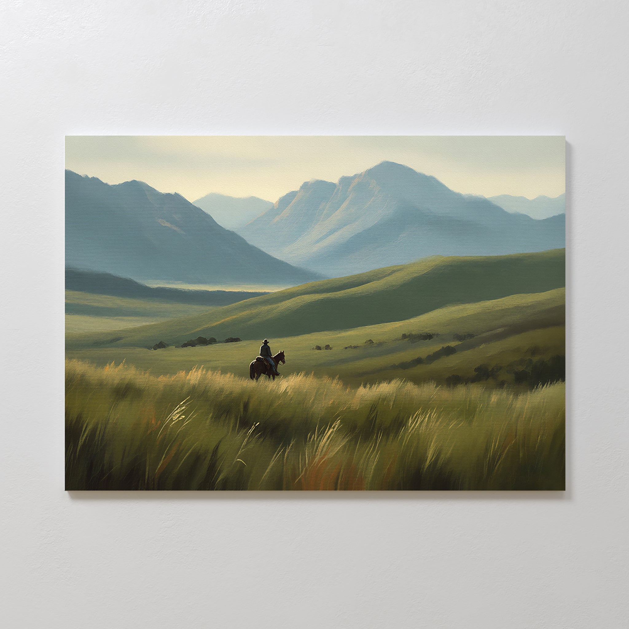 Where the Wild Hooves Roam – green figurative canvas wall art print by Aspire Prints