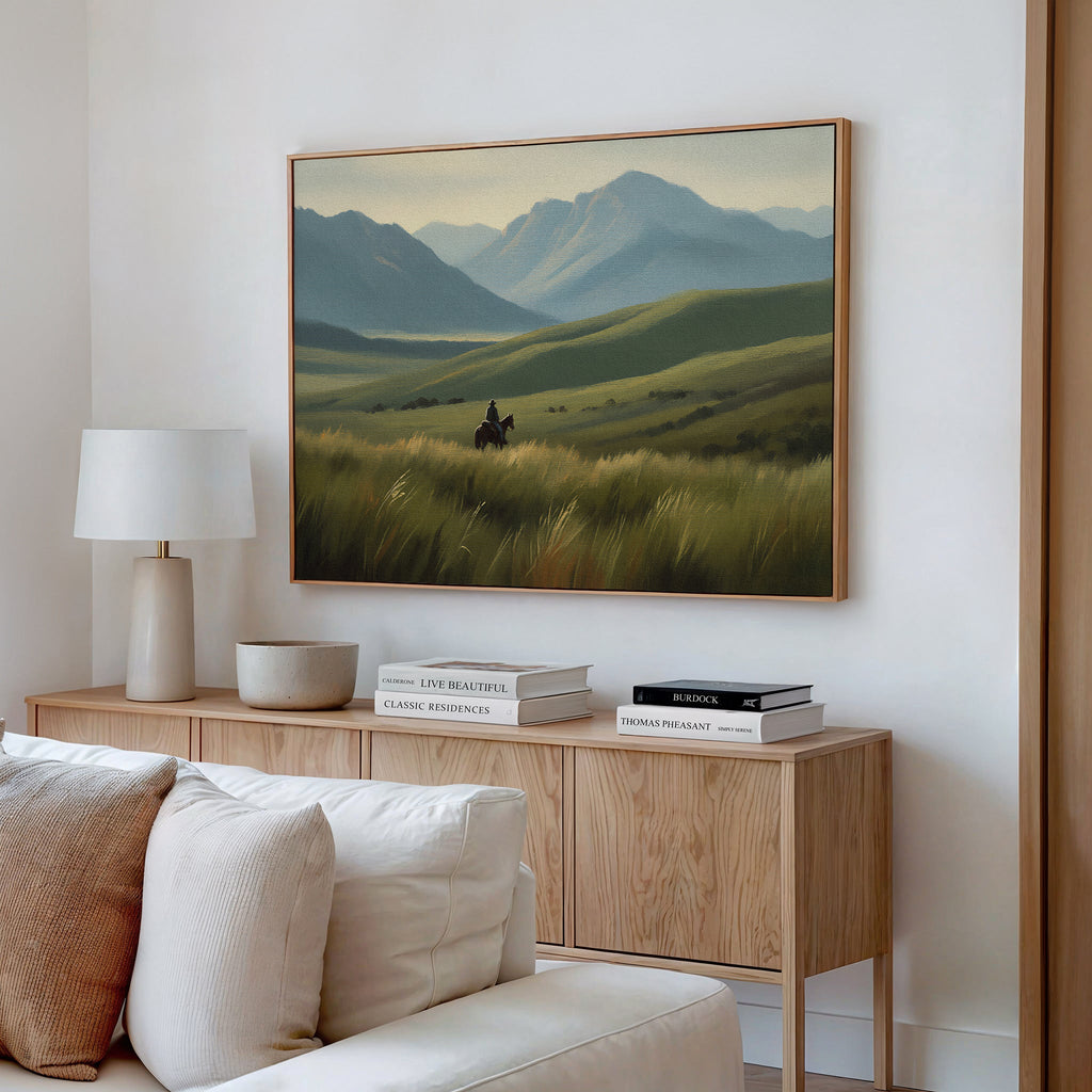Where the Wild Hooves Roam – green figurative canvas wall art print by Aspire Prints