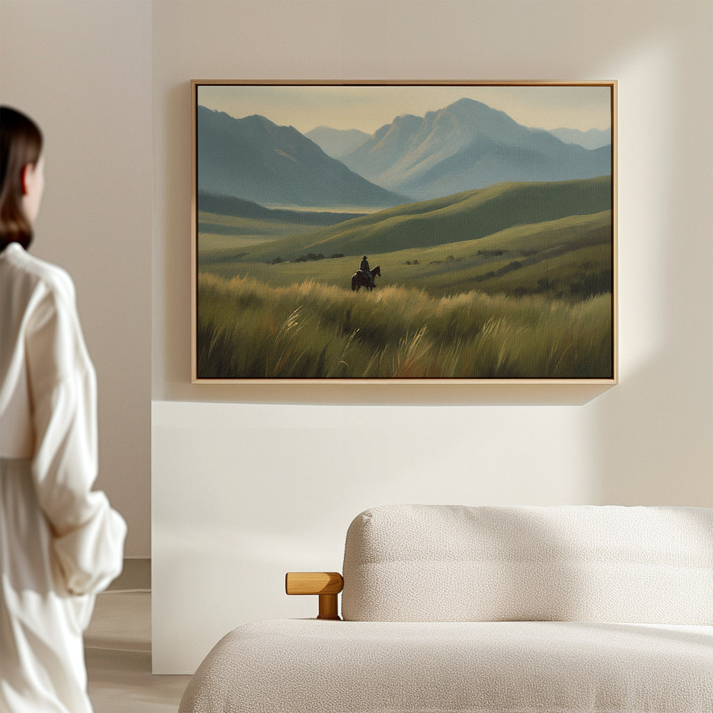 Where the Wild Hooves Roam – green figurative canvas wall art print by Aspire Prints