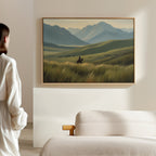 Where the Wild Hooves Roam – green figurative canvas wall art print by Aspire Prints