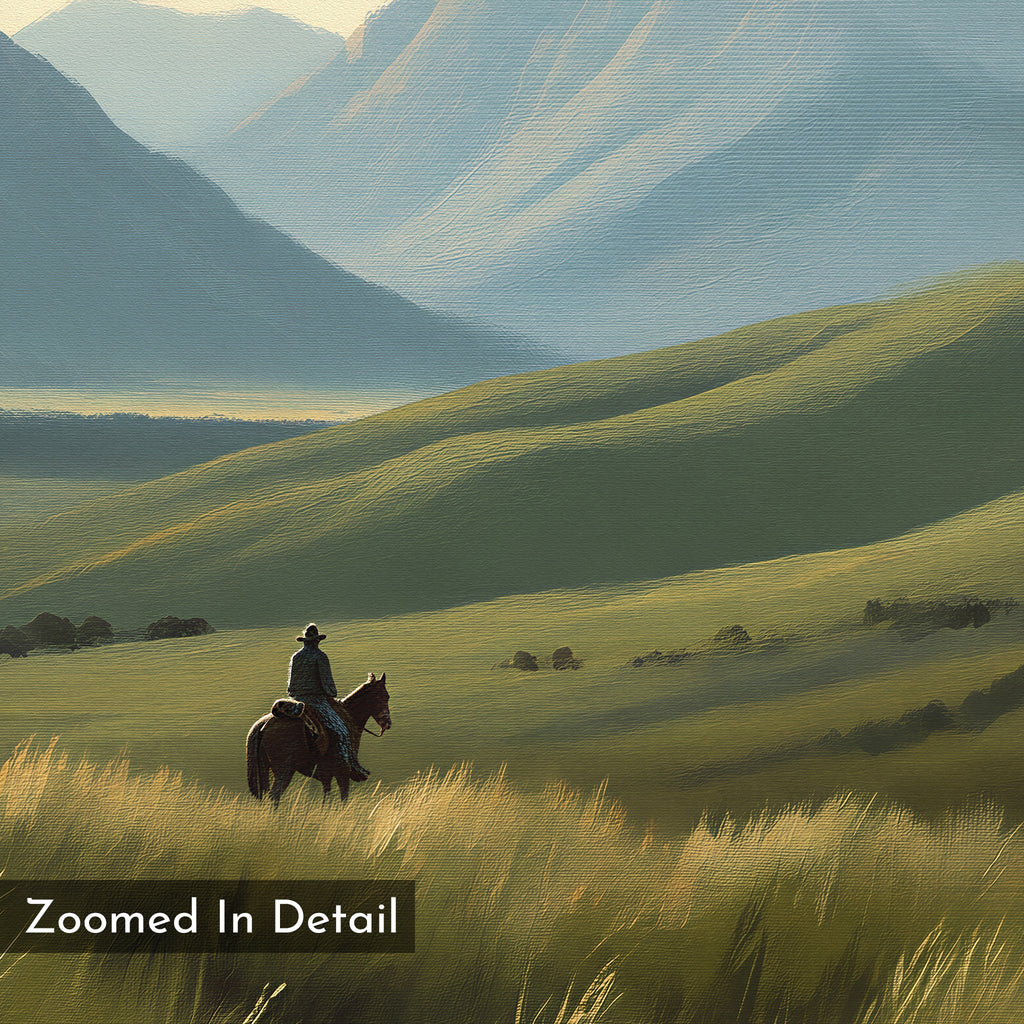 Where the Wild Hooves Roam – green figurative canvas wall art print by Aspire Prints