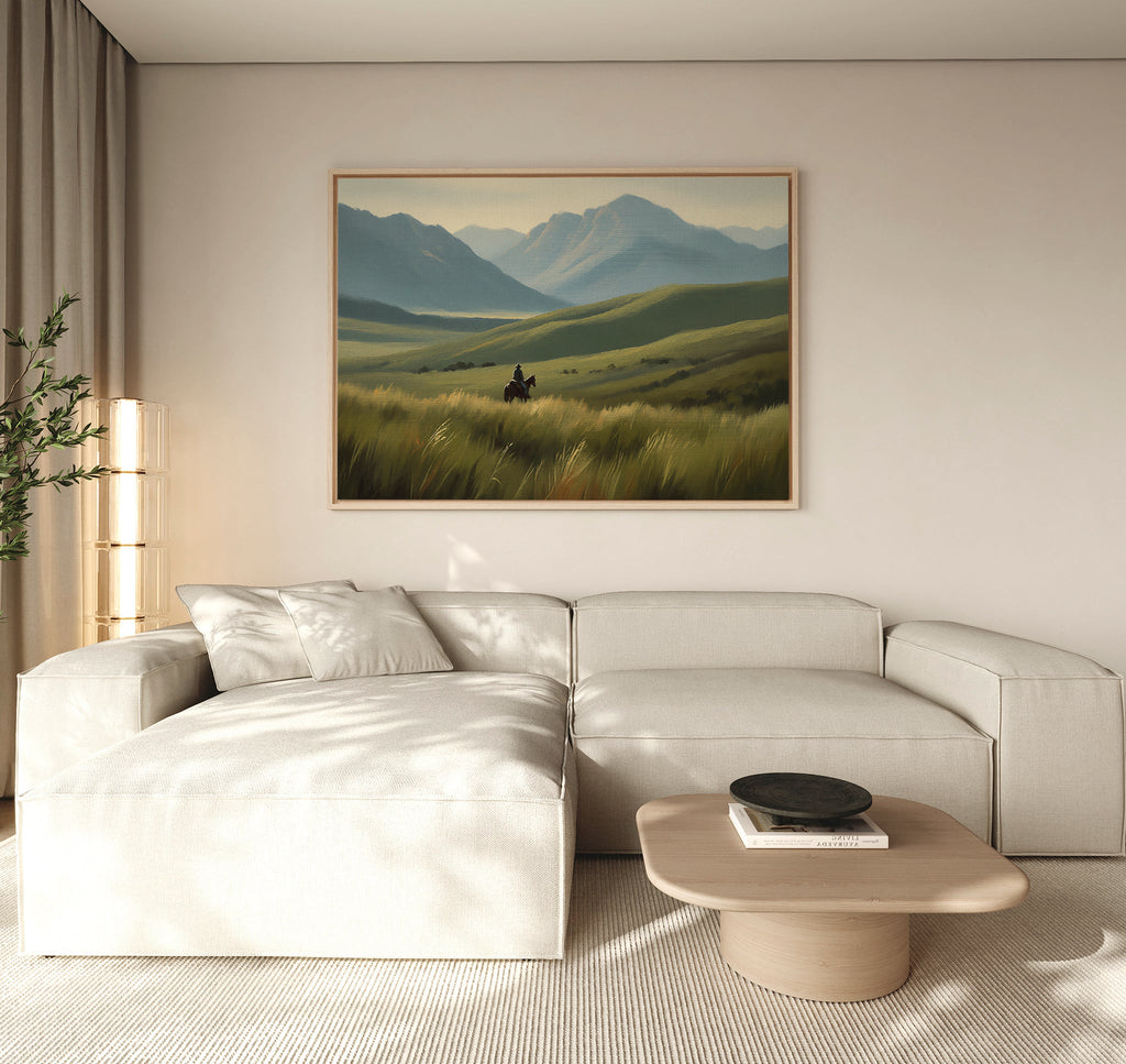 Where the Wild Hooves Roam – green figurative canvas wall art print by Aspire Prints