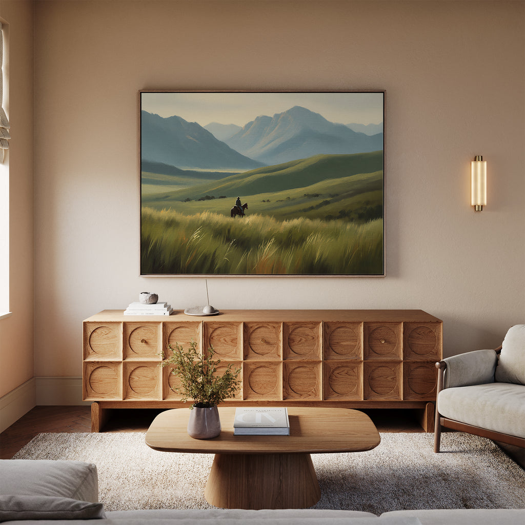 Where the Wild Hooves Roam – green figurative canvas wall art print by Aspire Prints