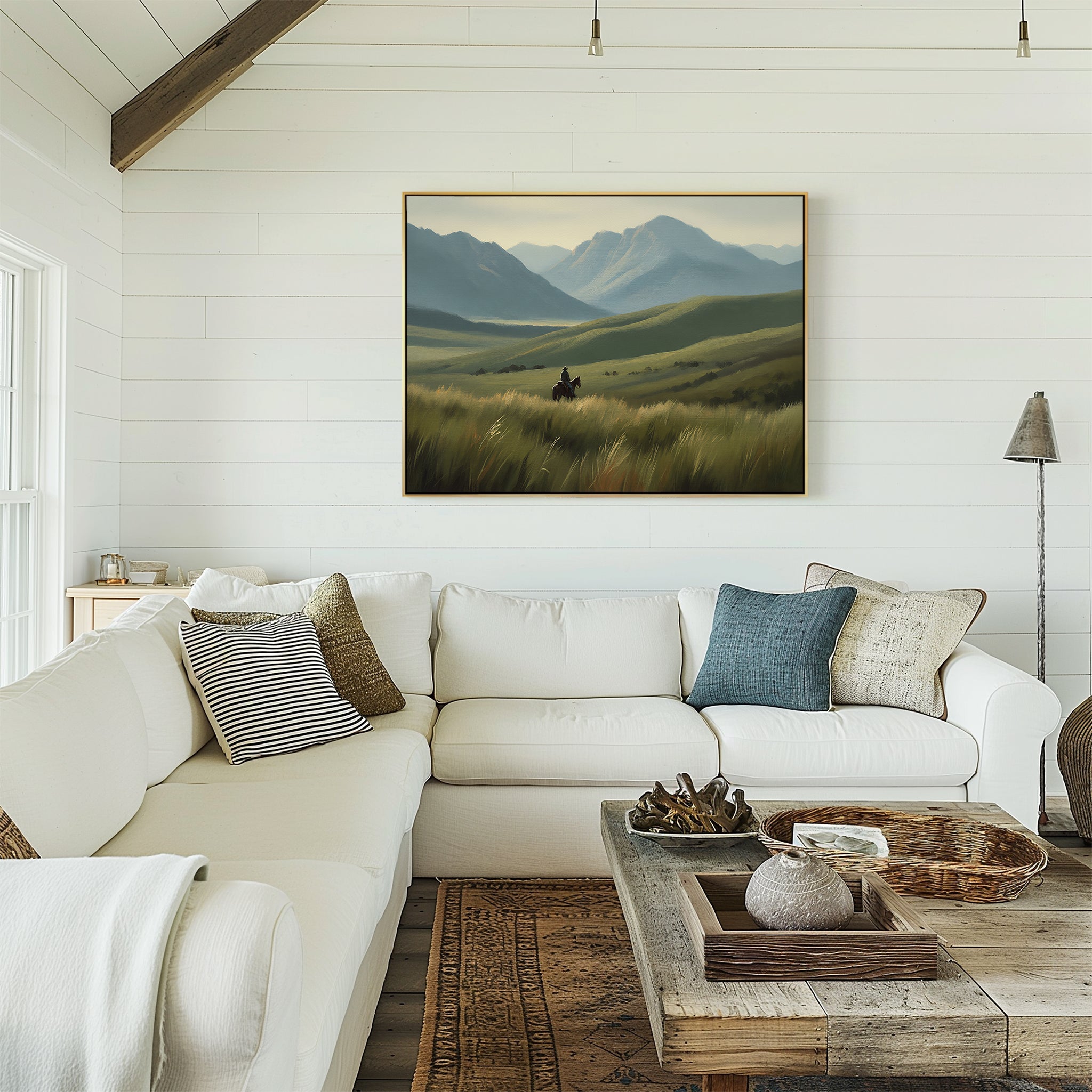 Where the Wild Hooves Roam – green figurative canvas wall art print by Aspire Prints