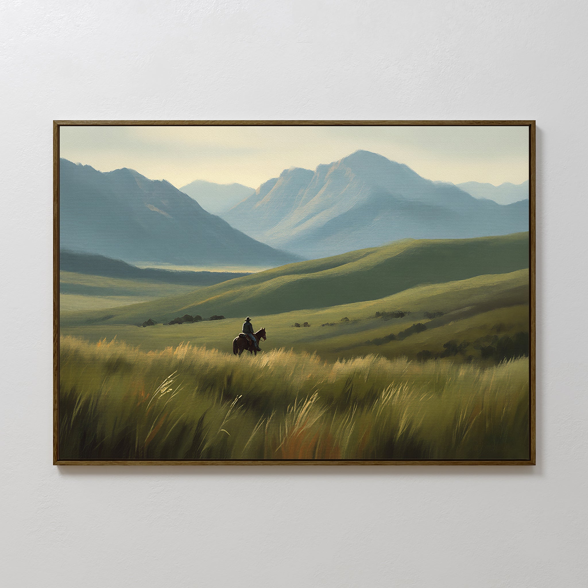 Where the Wild Hooves Roam – green figurative canvas wall art print by Aspire Prints