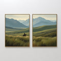 Where the Plains Meet the Sky – Set of 2 Canvas Prints set of 2 – green figurative canvas wall art by Aspire Prints