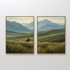 Where the Plains Meet the Sky – Set of 2 Canvas Prints set of 2 – green figurative canvas wall art by Aspire Prints
