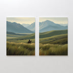 Where the Plains Meet the Sky – Set of 2 Canvas Prints set of 2 – green figurative canvas wall art by Aspire Prints