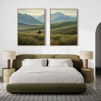 Where the Plains Meet the Sky – Set of 2 Canvas Prints set of 2 – green figurative canvas wall art by Aspire Prints