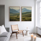 Where the Plains Meet the Sky – Set of 2 Canvas Prints set of 2 – green figurative canvas wall art by Aspire Prints