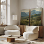 Where the Plains Meet the Sky – Set of 2 Canvas Prints set of 2 – green figurative canvas wall art by Aspire Prints