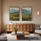 Where the Plains Meet the Sky – Set of 2 Canvas Prints set of 2 – green figurative canvas wall art by Aspire Prints