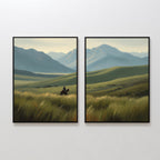 Where the Plains Meet the Sky – Set of 2 Canvas Prints set of 2 – green figurative canvas wall art by Aspire Prints