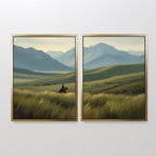 Where the Plains Meet the Sky – Set of 2 Canvas Prints set of 2 – green figurative canvas wall art by Aspire Prints