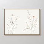 Whispers of the Meadow Canvas Print – beige and white botanical canvas wall art print by Aspire Prints