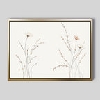 Whispers of the Meadow Canvas Print – beige and white botanical canvas wall art print by Aspire Prints