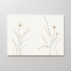Whispers of the Meadow Canvas Print – beige and white botanical canvas wall art print by Aspire Prints