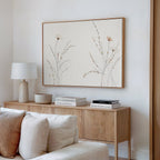 Whispers of the Meadow Canvas Print – beige and white botanical canvas wall art print by Aspire Prints