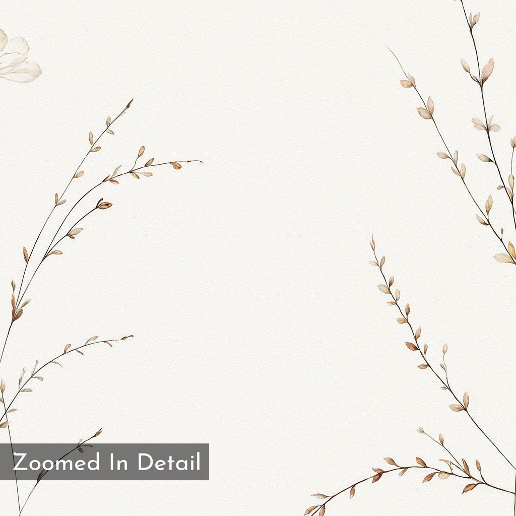 Whispers of the Meadow Canvas Print – beige and white botanical canvas wall art print by Aspire Prints
