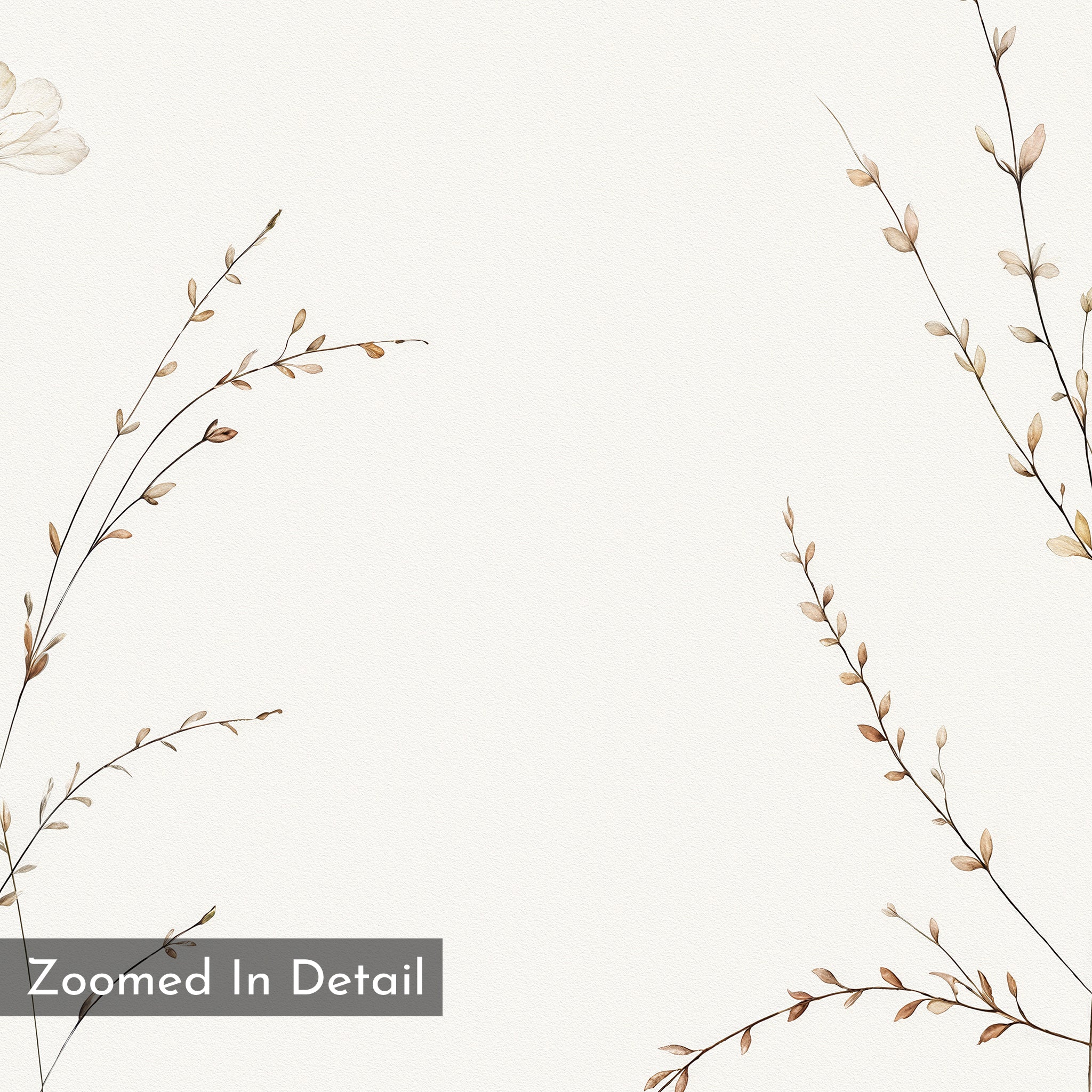 Whispers of the Meadow Canvas Print – beige and white botanical canvas wall art print by Aspire Prints