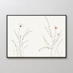 Whispers of the Meadow Canvas Print – beige and white botanical canvas wall art print by Aspire Prints