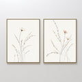 Whispers of the Wildflower Field – Set of 2 Canvas Prints set of 2 – beige and white botanical canvas wall art by Aspire Prints