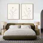 Whispers of the Wildflower Field – Set of 2 Canvas Prints set of 2 – beige and white botanical canvas wall art by Aspire Prints