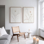 Whispers of the Wildflower Field – Set of 2 Canvas Prints set of 2 – beige and white botanical canvas wall art by Aspire Prints