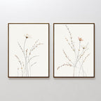 Whispers of the Wildflower Field – Set of 2 Canvas Prints set of 2 – beige and white botanical canvas wall art by Aspire Prints