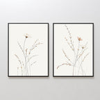 Whispers of the Wildflower Field – Set of 2 Canvas Prints set of 2 – beige and white botanical canvas wall art by Aspire Prints