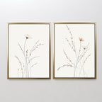 Whispers of the Wildflower Field – Set of 2 Canvas Prints set of 2 – beige and white botanical canvas wall art by Aspire Prints